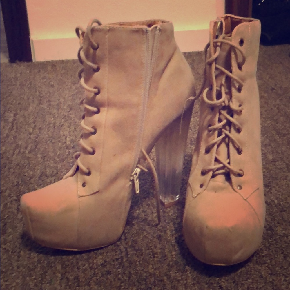 Nude PRH tall bootie heels size 7